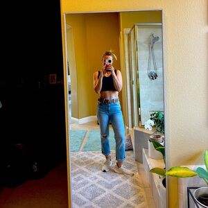 Seven 7 for all man kind high waste cropped straight jeans